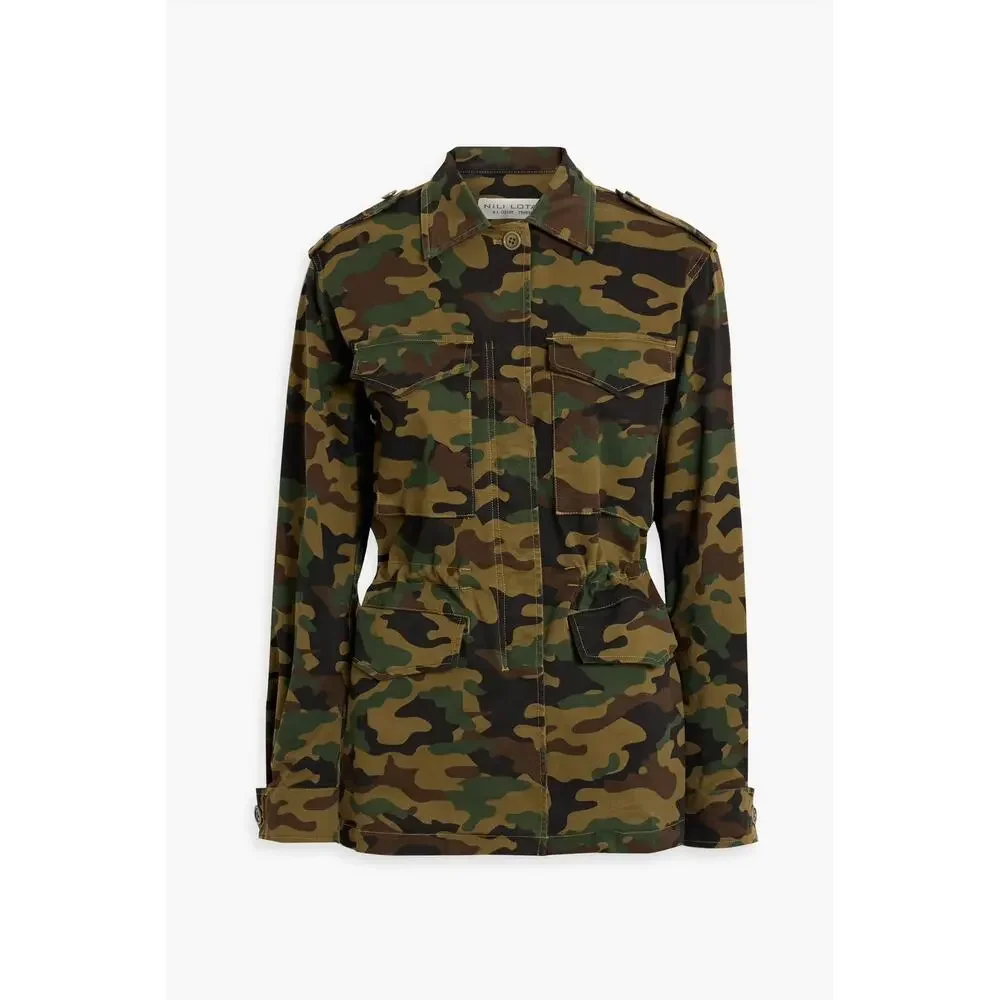 Nili Lotan Wren Jacket XS Green Camo Military Utility Cargo Cotton - Picture 2 of 9